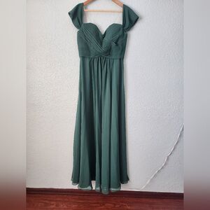 JJs House Green Ruched Gown Sweetheart Neckline